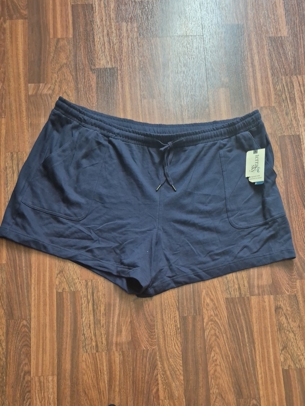 Terra & Sky Navy Athletic Drawstring Shorts